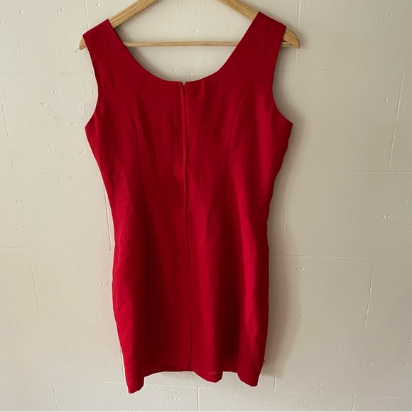 Vintage Red Dress with Flower Appliqués - Picture 11 of 13